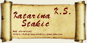 Katarina Stakić vizit kartica